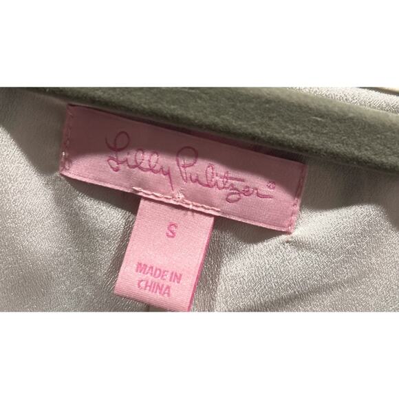 Womens LILLY PULITZER Go Go Green Silk Dust Shape Up Ship Out Dress Size S *C1 - Picture 3 of 5